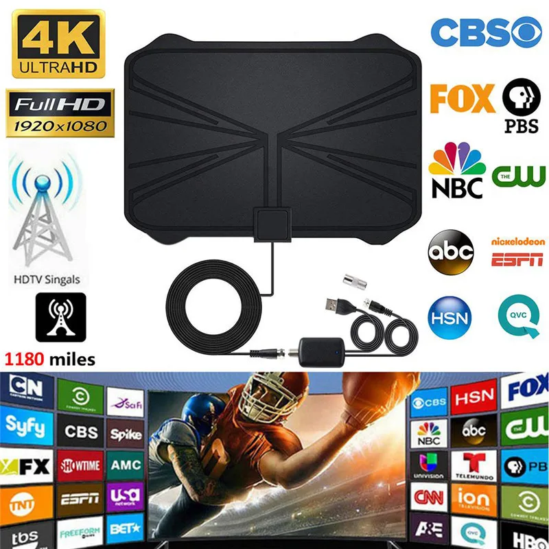 Новинка 2020 для помещений 1080 миль 4K 30 дБ цифровая ТВ антенна HD усилитель сигнала с