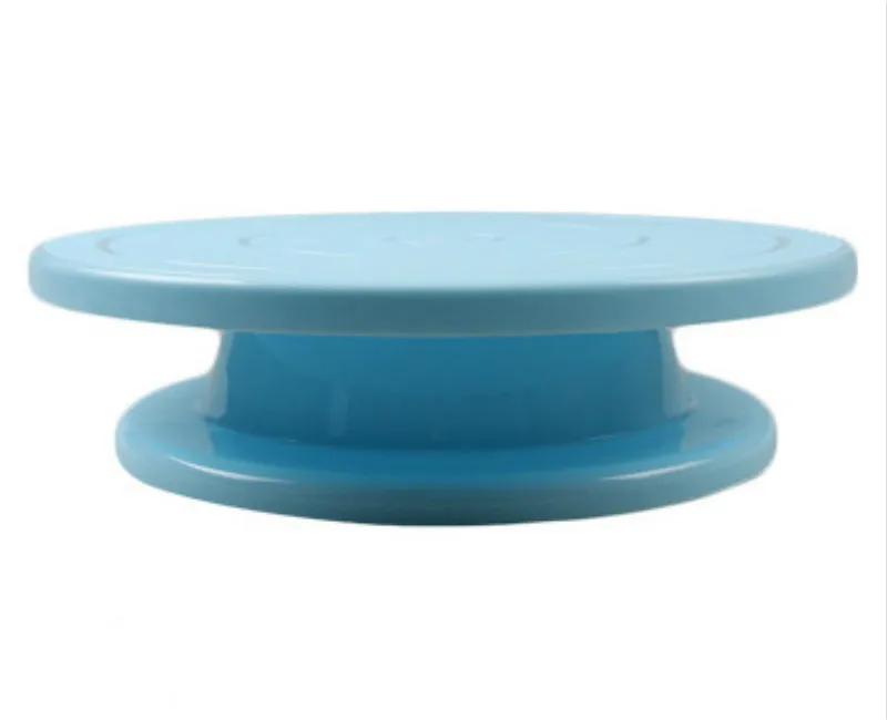 Пластиковая тарелка для торта вращающаяся противоскользящая круглая подставка для торта украшение поворотный стол кухонная сковородка "сделай сам" инструмент для выпечки - Цвет: Blue