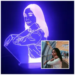 3D лампа на заказ для портретной красоты для украшения дня рождения яркая база непосредственно supplyвизуальный светильник светодиодный