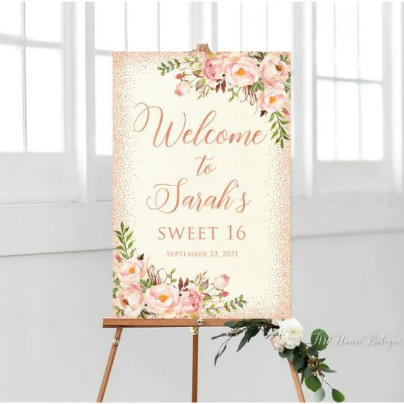 Custom Welcome Sign Sweet 16 Birthday Welcome Sign Birthday Welcome Sign Welcome To Sweet Sixteen Birthday Sign Canvas Sign Party Direction Signs Aliexpress