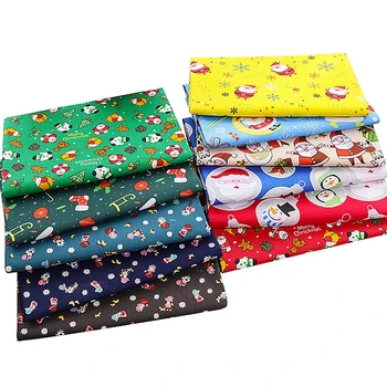 

Santa Cartoon Twill Printed Cotton Fabric Handmade Tablecloth Sewing Material And Christmas Decorative Cloth TJ1431