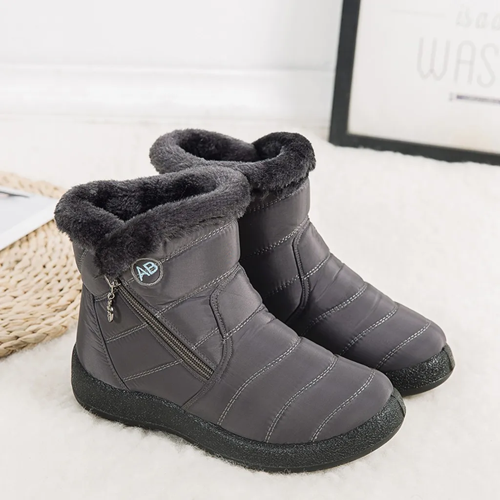 Waterproof Short Booties Women's Winter Warm Snow Boots With Plush Non-Slip Footwear Plus size 35-43 autumn and Winter Shoes