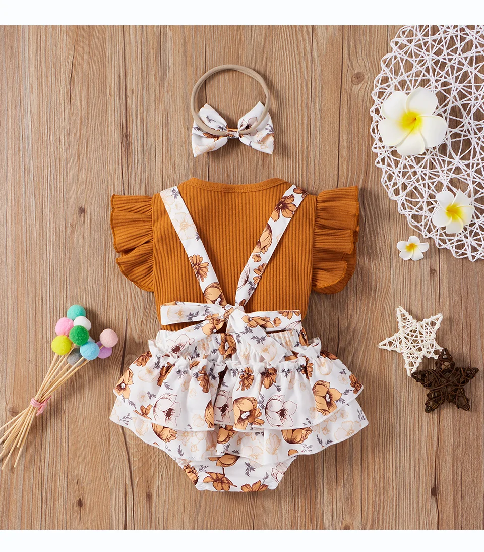 Baby Clothing Set for boy Newborn Infant Baby Girl Clothes Set Fashion Knit Ruffle Tops Shorts Headband Summer 3Pcs Outfit Overall For New Born Clothing baby shirt clothing set