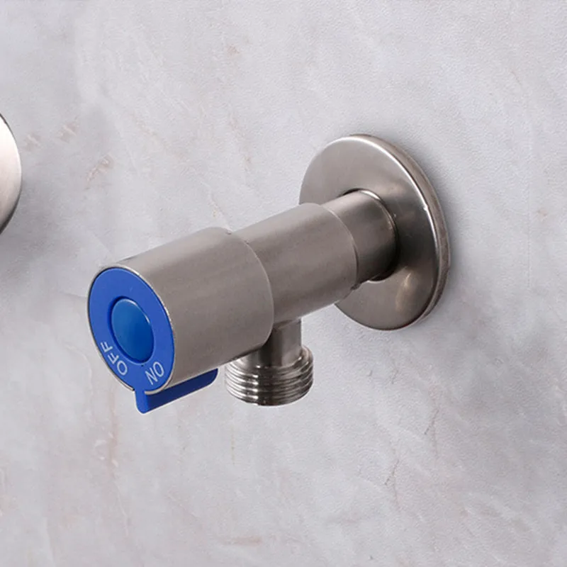 Angle Valve Thread Triangle Valve Hot and Cold Water Bathroom Connector for Toilet Basin Water Heater Stainless Steel