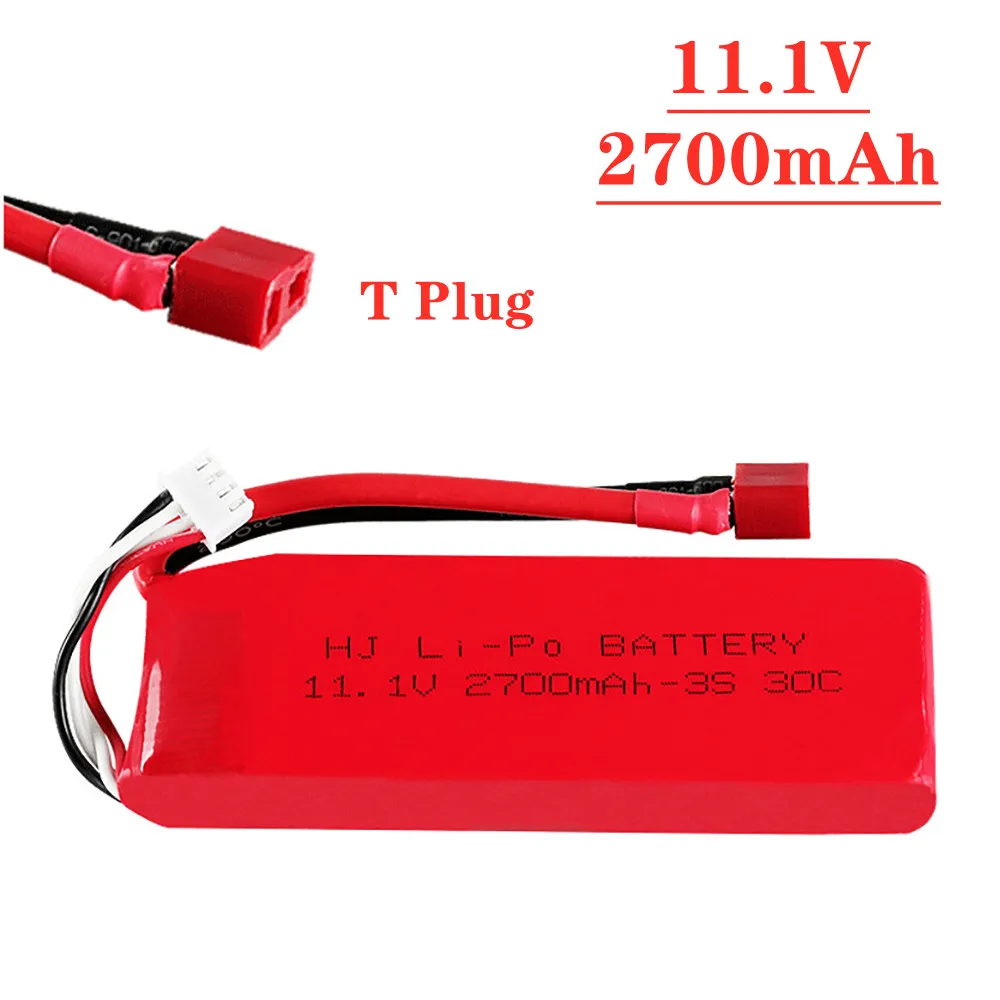 

3s lipo 11.1V 2700mAh Lipo batery Flywheel FT012 boat Huanqi 734 rc car of large capacity RC Quadcopter Drone parts T Plug