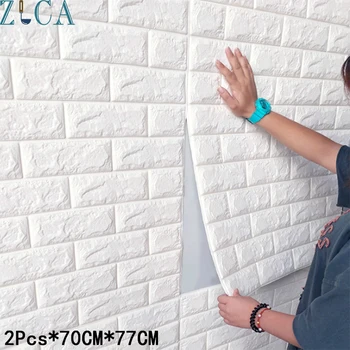 

ZLCA Self-Adhesive 3D Wallpaper for Living Room Bedroom Decor Marble Brick Modern Moisture-Proof Mould-Proof Waterproof Stickers