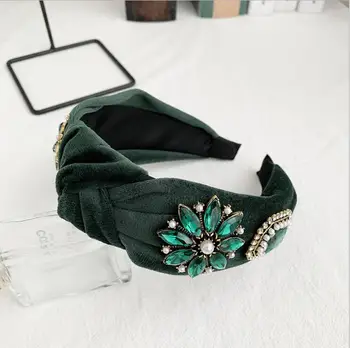 

women hairbands luxury temperament cloth hit gold diamond pearl flower headbands