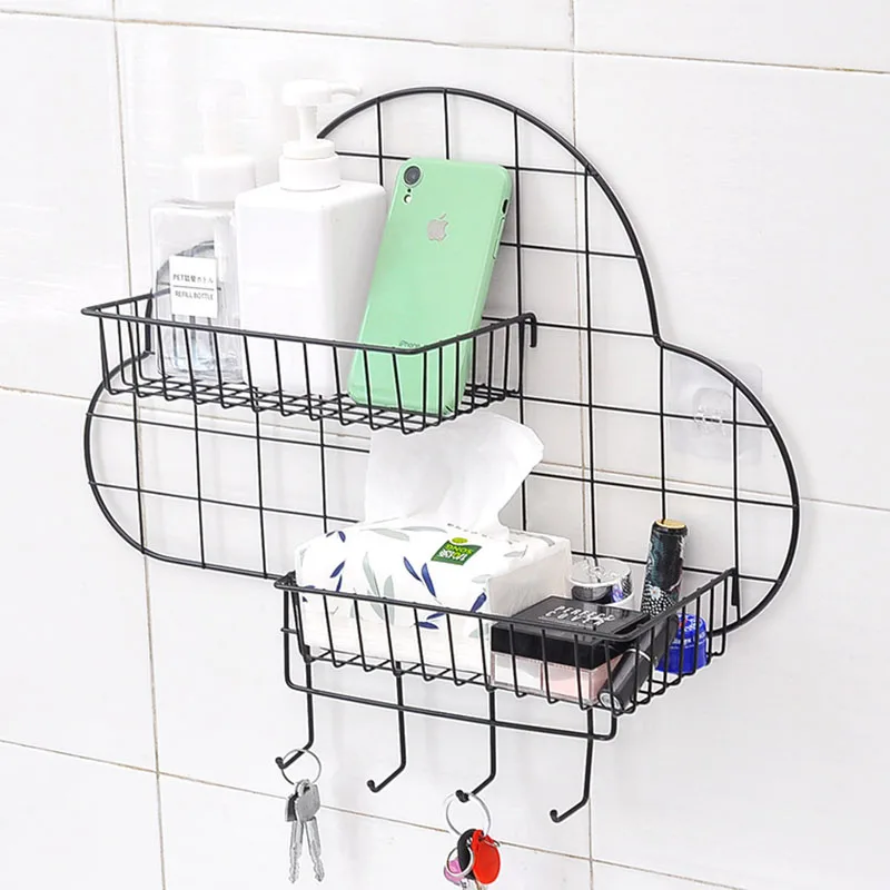 Настенная полка стеллаж для хранения в скандинавском стиле железная рама