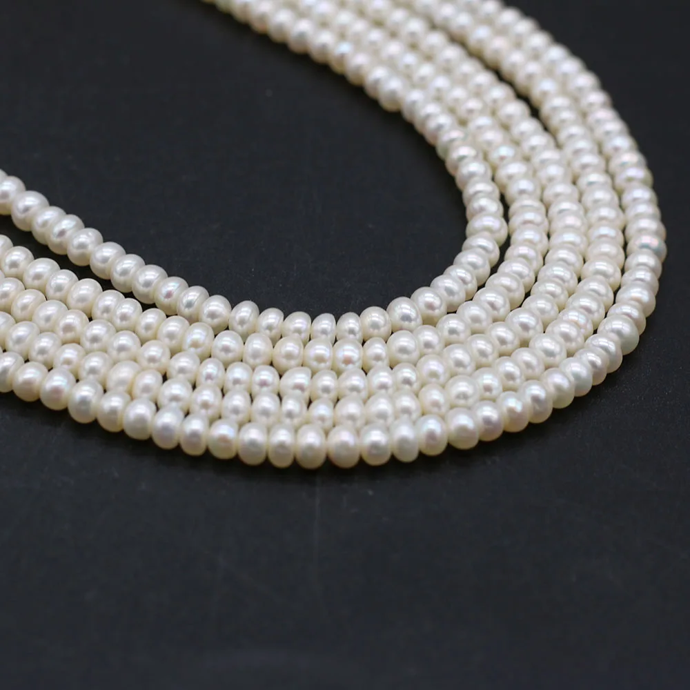 100% Natural Freshwater White Pearl Abacus Beads Loose For Jewelry Making DIY Charms Bracelet Necklace Earring Accessories 4-5mm