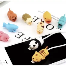 Coque de protection pour Iphone, étui de protection pour câble USB Type C, morsures de câble Animal mignon, dessin animé, accessoire de décoration pour amis