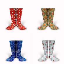 Новинка, хлопковые теплые рождественские носки на осень и зиму для женщин и мужчин, новогодние носки с изображением Санта-Клауса и рождественской елки, милые носки в подарок с изображением снежного лося