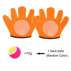 Kids Sticky Ball Catch Game Set - Interactive Outdoor Sports Toy (2 Orange 1 Hard ball)