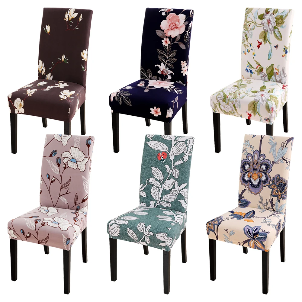 1/2/4pcs Printing Chair Cover Removable Modern Anti-dirty Seat Kitchen Slipcover For Restaurant Wedding Dinner | Дом и сад
