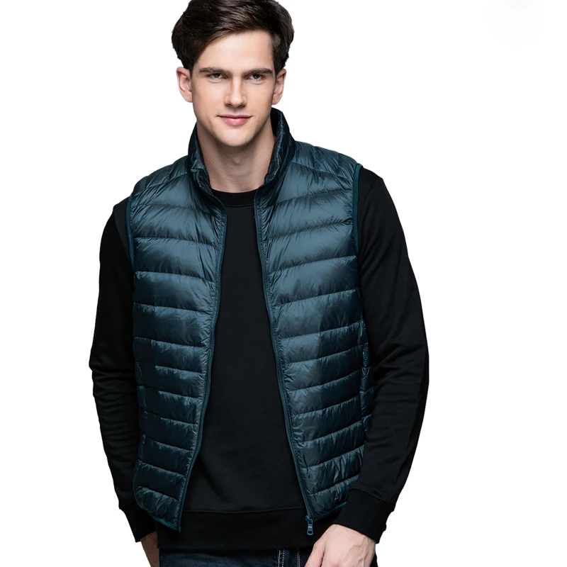 Jackets Men Vest Coat Spring Duck-Down Winter Fashion Sleeveless Outerwear Ultra-Light