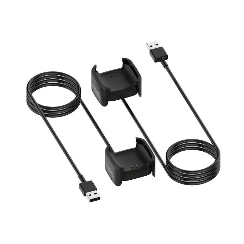 Black USB Fast Charger Cable Charging Dock Stand Cradle For Fitbit Versa 2 Smart Watch Accessories