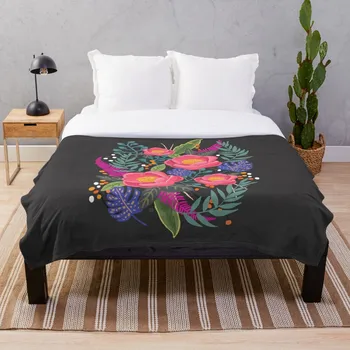 

Night Blossom art print Blanket Wool Flannel Plush Blanket Bedspread For office Sherpa Blanket Couch Quilt Cover Travel