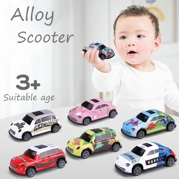 

8Pcs Set Toy Racing Car Model Inertia Alloy Iron Shell Taxi Sliding Rail Car Mini random Gift Toys for Children Boys