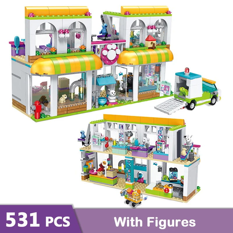 

531pcs Heartlake City Pet Center Model Building Blocks Compatible Legoinglys Girls Friends Bricks Figure Toys for Children GB05