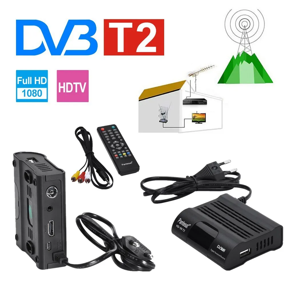 DVB HD 99 T2 Бесплатная цифровая ТВ приставка 1080P кабельный приемник DVBT2 тюнер Dvb
