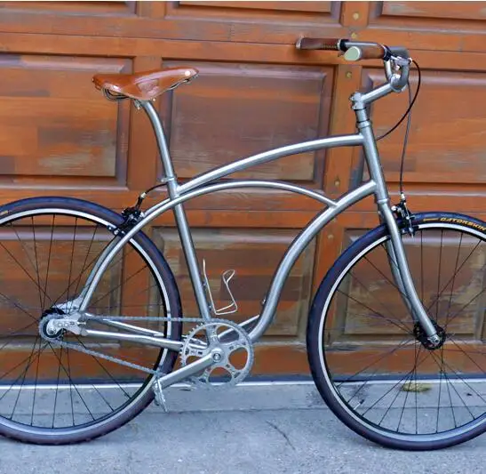 

XACD titanium cruiser bike frame with sliding dropouts, classic TI newsboy bicycle frame, cheap titanium bike frame