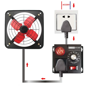 

AC220V 4000W Voltage Regulator SCR Adjustable Voltage Dimmer Light Temperature Motor Power Fan Speed Controller US EU PLUG