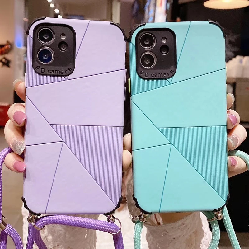 Чехол карамельного цвета с ремешком для iPhone 12 11 Pro Mini X XR XS Max силиконовый мягкий