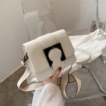 

Online Celebrity Fashion Bags Female Summer New Style Versatile Ins Shoulder Bag Shi Tou Wen Square Sling