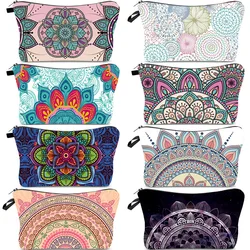 Mandala Lotus Cosmetic Bag Mandala Makeup Bags Lotus Print Purses Flower Makeup Bag Organizer Minimalist Bags Custom Bag