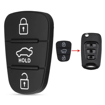 

3 Button Remote Car Key Shell Rubber Pad Insert Replacement Fit for Hyundai Solaris Accent Tucson l10 l20 l30 Kia Rio Ceed Flip