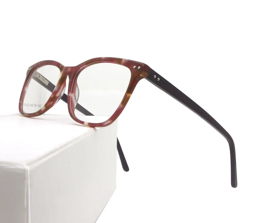 eyeglasses pink Square Eyeglasses Frames High Quality Prescription Eyewear Frames Men Acetate Brand Designer Women Rivet Optical Frame Unisex - Цвет оправы: eyeglasses pink