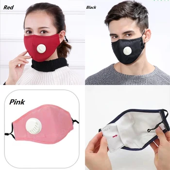 

1 Pc 5 Layers PM2.5 Fliter Anti Air Dust Pollution Respirator Washable Reusable Mouth Masks Breathing Valve Face Masks