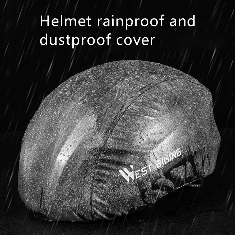 Road Mountain Bike Helmet Rain Cover Riding Windproof Dust Reflective