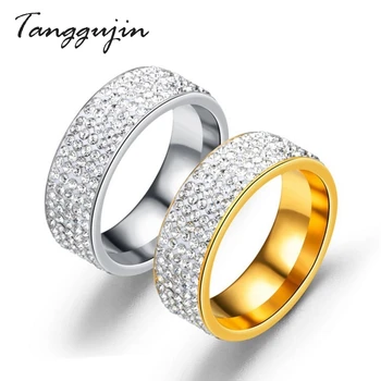 

Tanggujin Titanium Steel Lovers Couple Rings Gold Wave Pattern Wedding Promise Ring For Women Men Engagement Jewelry Party Gift