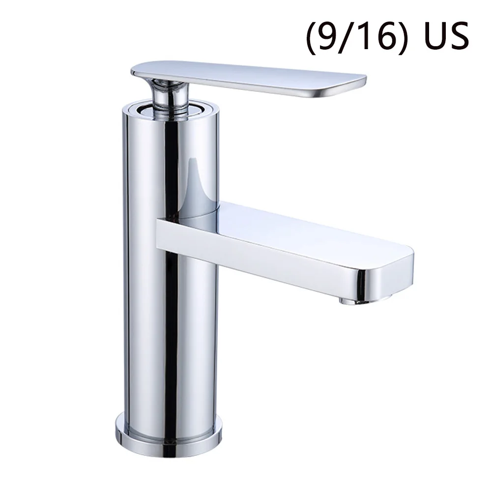 

Tap Brass Basin Faucet Mixer Drain Accessories Sink Lavatory Free Control Bathroom Chrome Cold-Hot Water Single Handle Kitchen