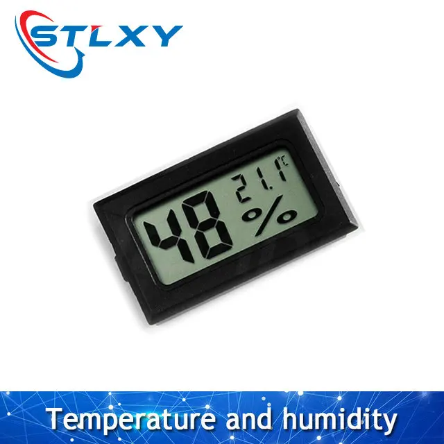Compact Black and White LCD Indoor Temperature and Humidity Gauge
