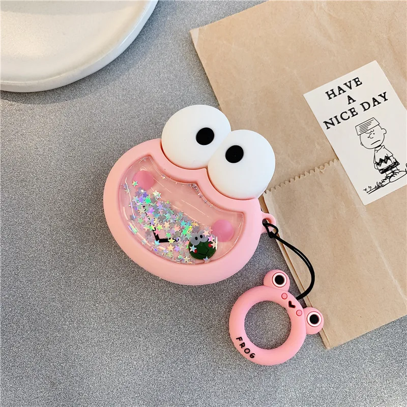 Pink Frog Мягкий силиконовый Bluetooth беспроводной чехол для наушников AirPods чехол защитный чехол Аксессуары для кожи для Apple Airpods зарядная коробка - Цвет: Pink Frog