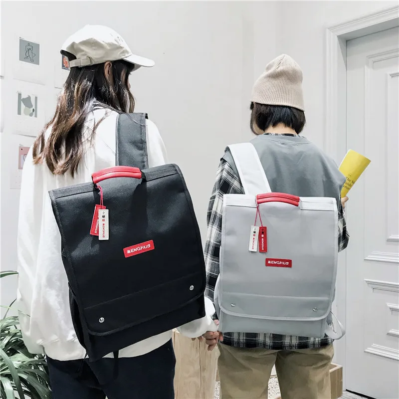 

Hot Casual All Match Solid Color Backpack Trendy Simple Student All Match Bag Traveling Large Capacity Computer Bag