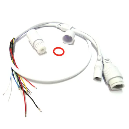 CCTV POE IP 네트워크 카메라 PCB 모듈 비디오 전원 케이블, 단자 포함 암 커넥터, 60cm RJ45 2