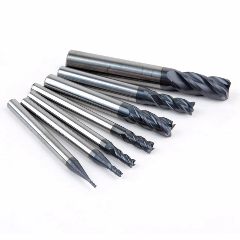 ELEG-7Pcs 4 флейты Концевая фреза Набор 50 градусов с ЧПУ фреза Мощность инструменты 1/2/3/4/5/6/7/8 мм