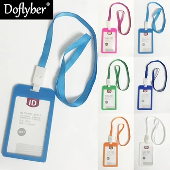 

Women Men Name Credit Card Holders Bank Card Neck Strap Card Bus ID Holders Candy Colors Identity Badge With Lanyard