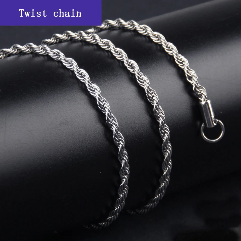 B 3MM wide Цепочка Из Нержавеющей Стали, ожерелье, женские цепочки на шею, ювелирные изделия, Женские аксессуары, серебряное ожерелье, Рождество, начальные чокеры - Окраска металла: B 3MM wide