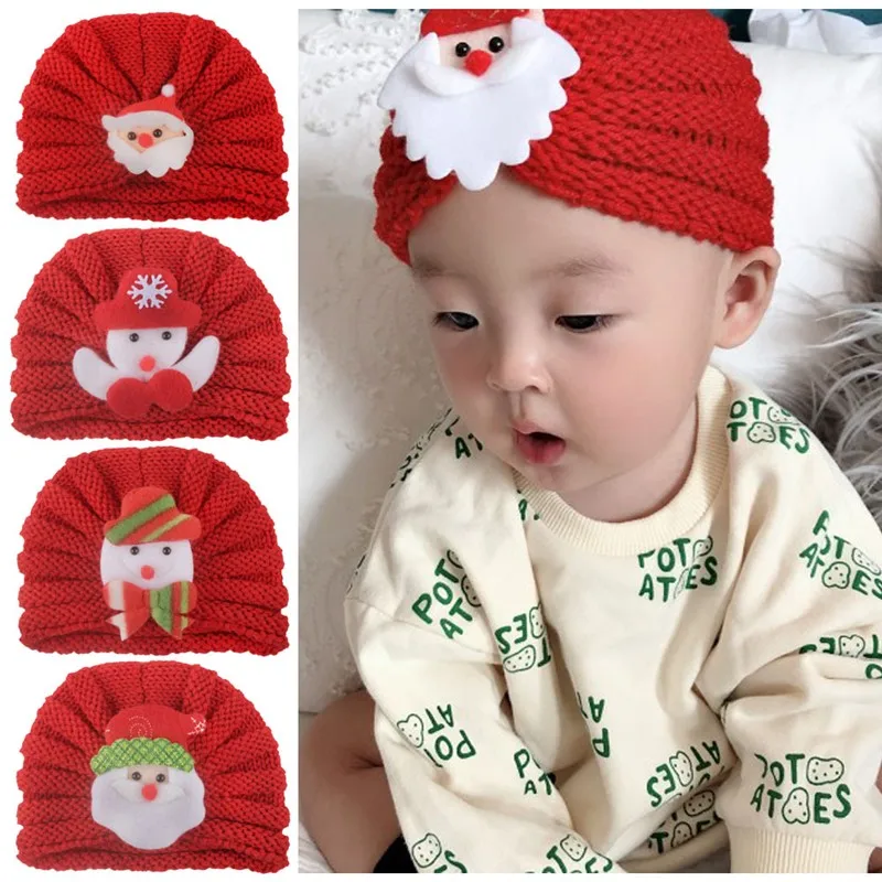 SILOQIN/модные детские рождественские модели, вязаная шапка, Осень-зима, новая шапка для мальчиков и девочек, подходит для детей от 3 месяцев до 4 лет, детская одежда