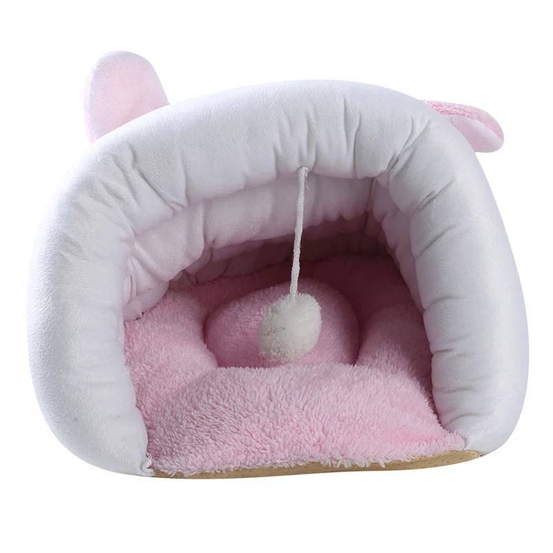 House Small Cat Dog Puppy Kennel Bed Sofa Sleeping Soft Fleece Bag Pet Mat Winter Warm Nest Puppy Cave Bed Slipper Shape Pet Mat