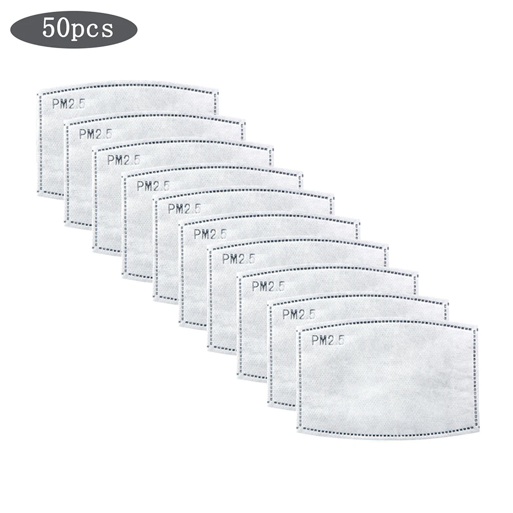 

50Pcs 5 Layer Face Mask Replacement Filter Activated Carbon Filter for Mount Mask Anti-dust PM2.5 Filter for KN95 N95 FFP2 Masks