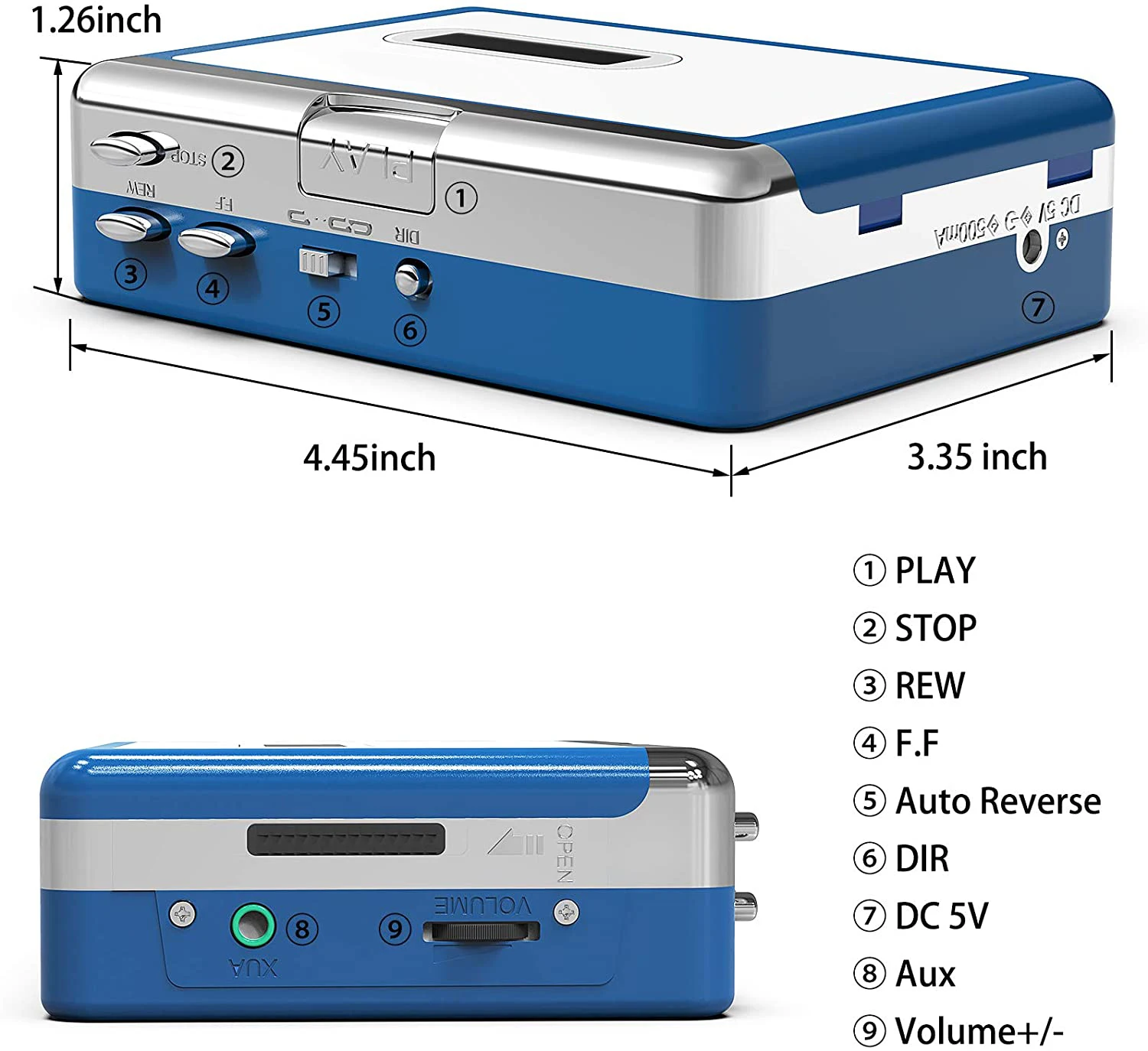 Y & h portátil pessoal walkman bluetooth