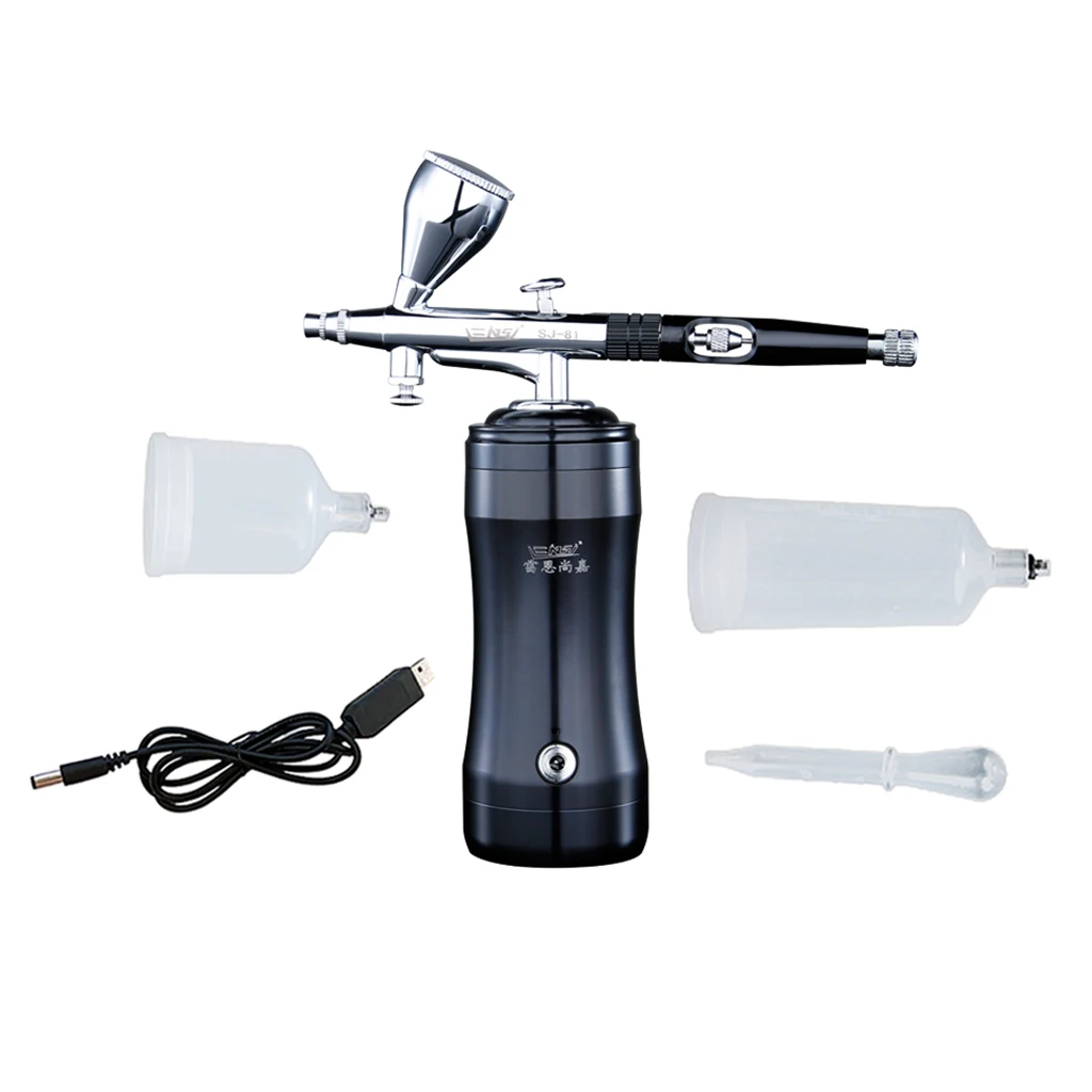 Airbrush Set USB Paint Spray Gun with Compressor Cleaning Kit Perfect for Model Makeup Nail Art Tattoos Crafts, DIY Tool
