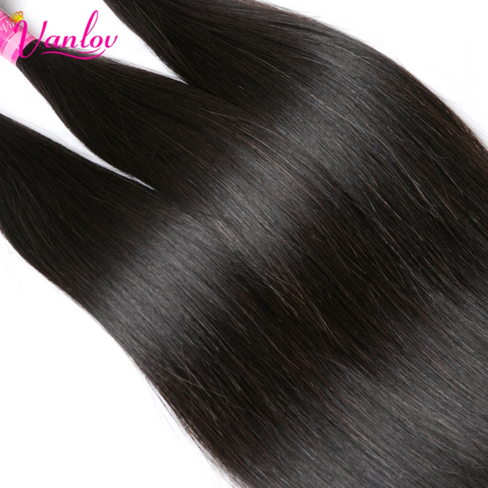 Vanlov Hair Brazilian Hair Weave Bundles Straight Hair Human Hair Bundles Extensions Natural Black Remy Straight Bundles