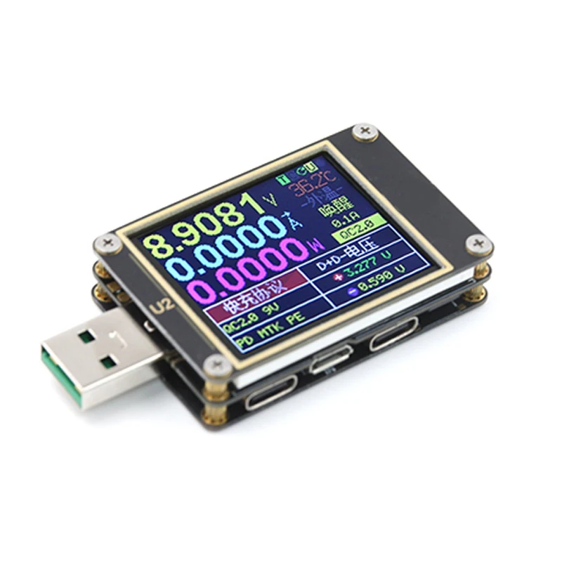 Qway-U2p Current and Voltage-meter USB Tester QC4+ PD3.0 2.0PPS Fast Charge Protocol Capacity Dimension for Charger Test |