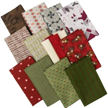 

12pcs 44 x 27cm Retro Style Printing Pattern Decoration Cotton Poplin DIY Handmade Material Fabric Patchwork Crafts Needlework