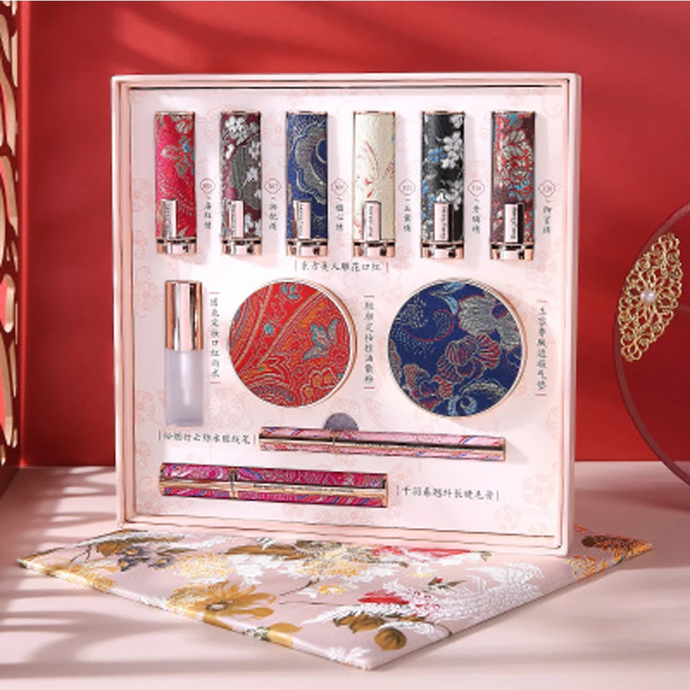 

11PCS/Set Make Up Sets Cosmetics Kit Eyeshadow Lipstick Eyebrow Pencil Lip Gloss Makeup Brush Powder Puff with Makeup